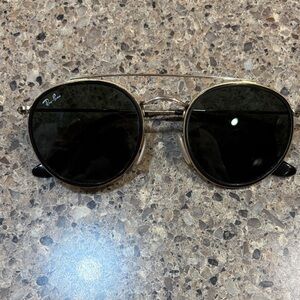 Ray-Ban Gold Frame Sunglasses with Black Lenses